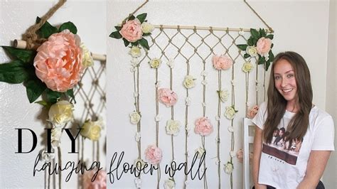 How To Diy Hanging Flower Wall Youtube