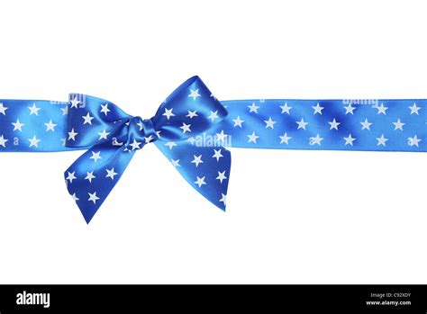 Blue Ribbon Bow Et Isolé Sur Fond Blanc Photo Stock Alamy