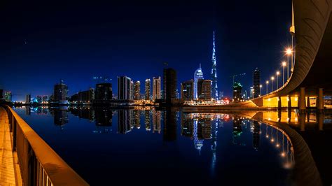 Wallpaper United Arab Emirates Calm Night In Dubai City Wallpaperforu
