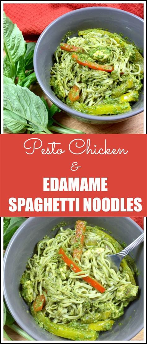 Cook until noodles are tender, about 7 minutes. Pesto Chicken and Edamame Spaghetti Noodles | Edamame spaghetti, Edamame pasta, Edamame noodles