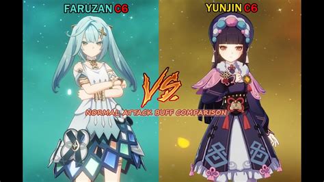 Faruzan Vs Yunjin Buff Comparison Genshin Impact Youtube