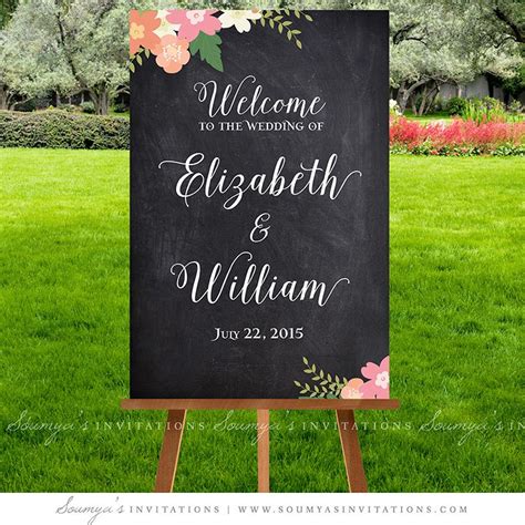 Chalkboard Wedding Signs Wedding Welcome Sign Printable Wedding Signs