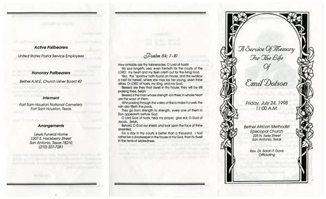 Funeral Program For Emil Dotson July 24 1998 Page 3