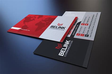 185+ best free business cards templates: Red Corporate Business Card