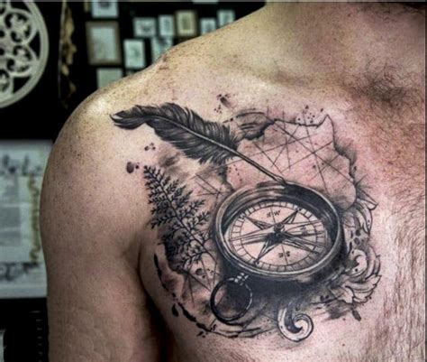 Best Compass Tattoo Designs For Men Foto Kolekcija