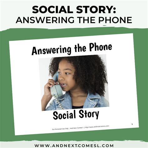 Answering The Phone Social Story And Next Comes L Hyperlexia Resources