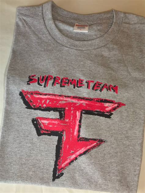 Supreme Supreme Faze Clan Supreme Team Tee Shirt Grey Grailed