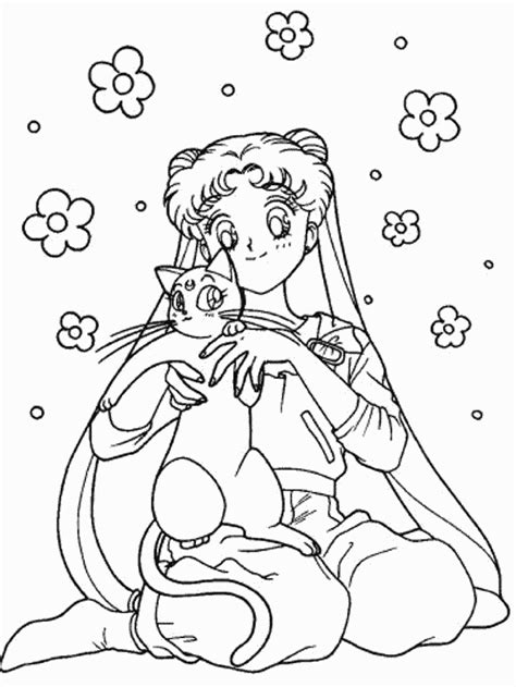 Mini Sailor Moon Anime Coloring Pages For Kids Printa