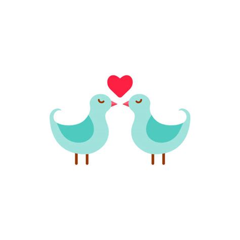 Two Birds Kissing Drawing Illustrations Royalty Free Vector Graphics