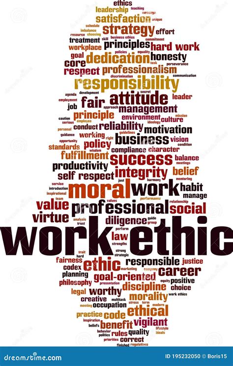Work Ethics Word Cloud Stock Vector Illustration Of Attitude 195232050