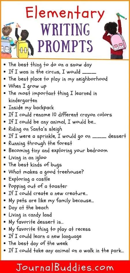 Writing Prompt Ideas For Elementary Students
