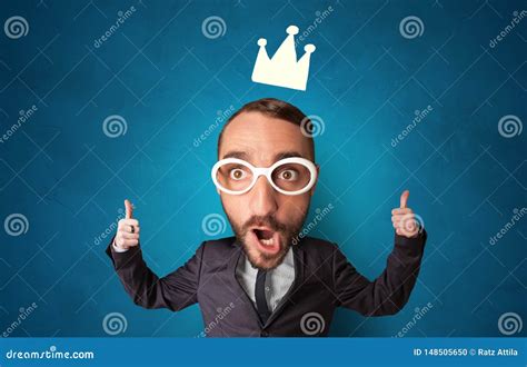 Big Head On Small Body With Crown Stock Photo Image Of Alone