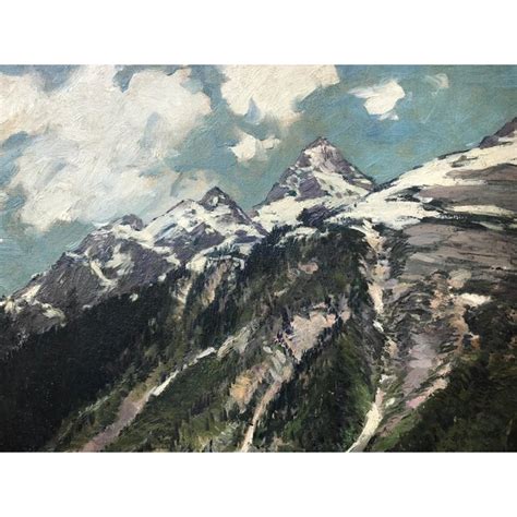 Vintage Original Oil Painting Rocky Mountains Near Glacier B C By J