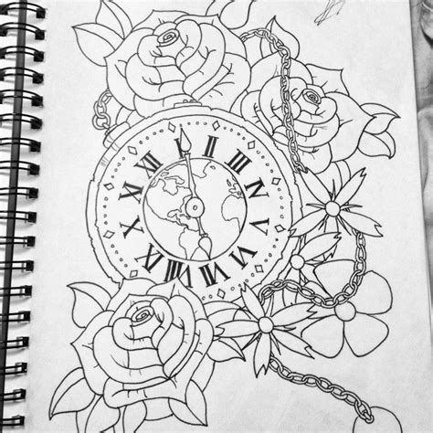 A colorful design that shows the inner workings of a pocket watch. Pin by SilenceKillsDesign on tattoos | Watch tattoo design ...