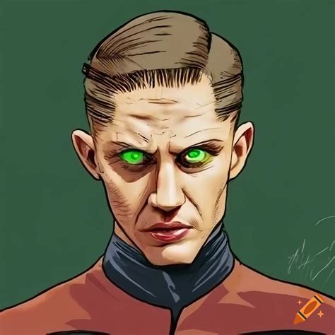 Cartoon Art Of Young Tom Hardy As Romulan Praetor Shinzon