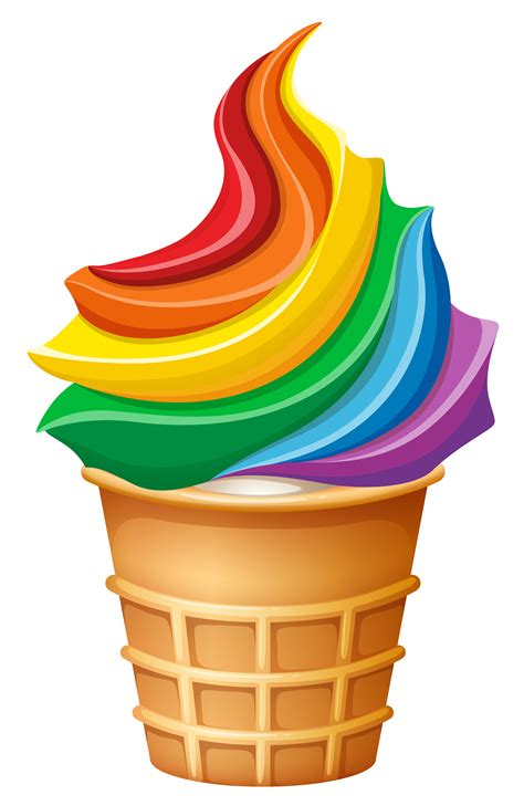Rainbow Ice Cream In Cone Vector Art At Vecteezy