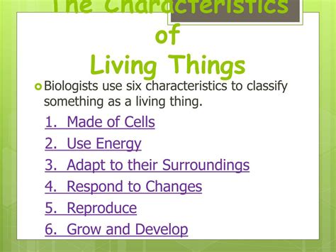 5 Characteristics Of Living Things Pdfshare
