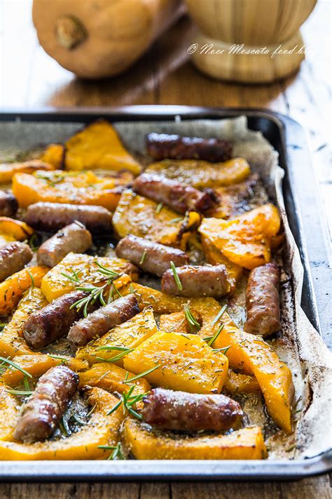 Pollo al forno con verdure estive. Zucca e salsiccia al forno, al profumo di rosmarino