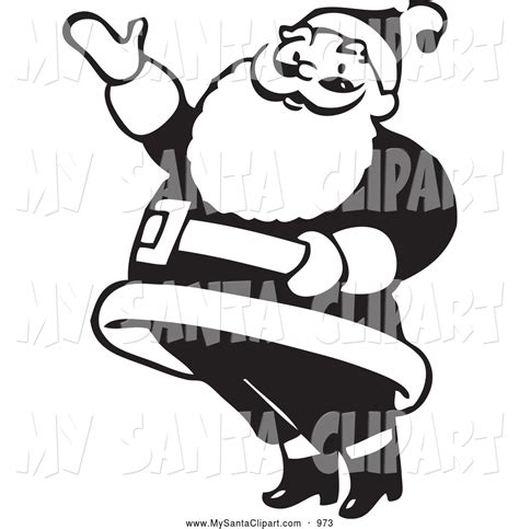 Santa Claus Black And White Free Download On Clipartmag