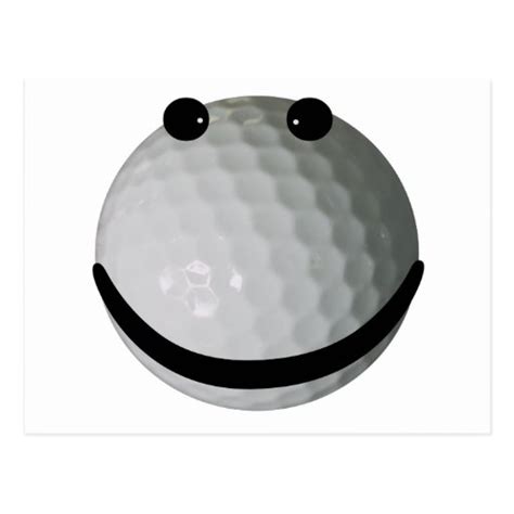 Smiley Face Golf Ball Postcard Zazzle