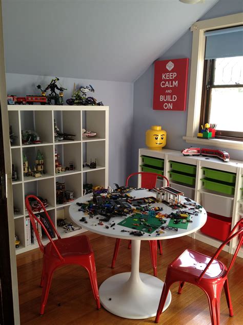 Lego Room All Done And Put To Good Use Shelving Table And Lego Room