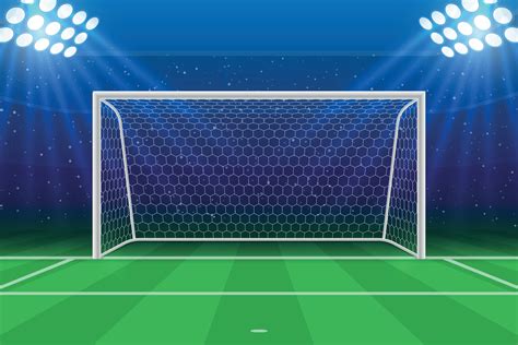 3d Football Stadium With Soccer Goal Front View Template For Your