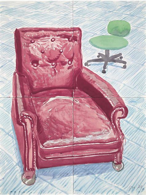 David Hockney B 1937 Red Leather Chair Christies