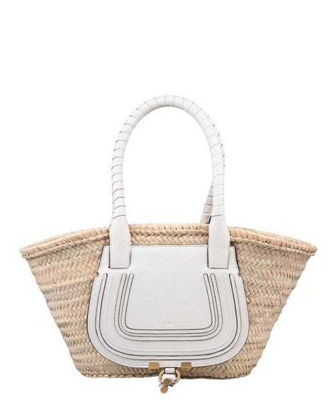 Chloé Medium Marcie Basket Bag In White Lyst