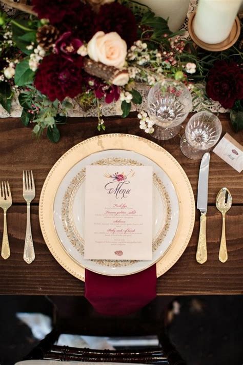 5 Moody Maroon Table Settings For Your Winter Wedding Weddbook