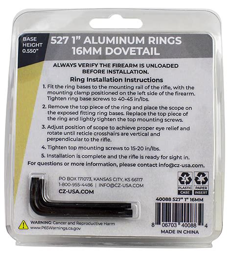Cz Usa 40088 Scope Ring Set Matte Black Aluminum 1″ Tube Dovetail For