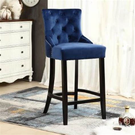 Classic green velvet breakfast bar stools. Manila Green Velvet Buttoned Ring Back Bar Stool (With ...