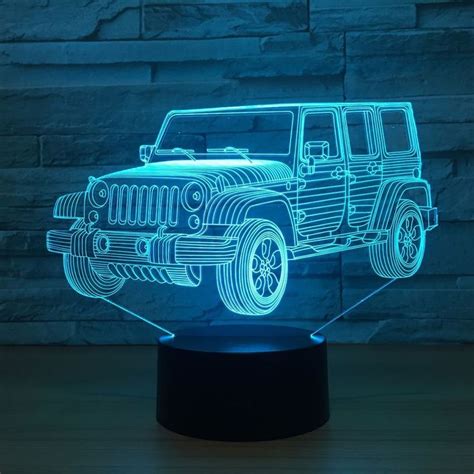 Jeep Art Lamp 3 D Led Night Light Jeep Decor Jeep Light Usb Light