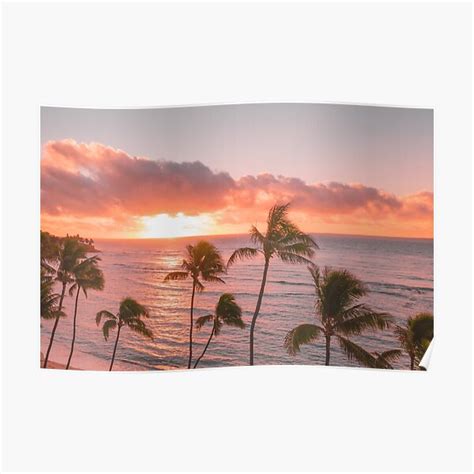 Pink Sunset Palm Trees Cotton Candy Sky Poster For Sale By