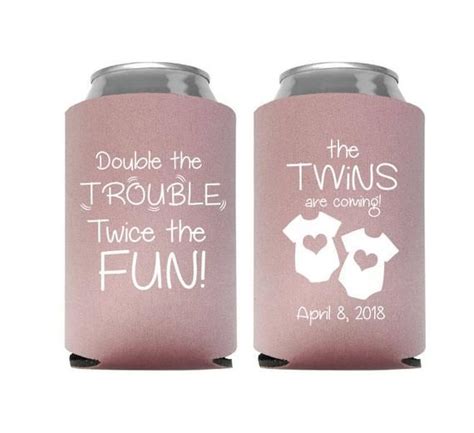 Double The Trouble Twice The Fun Twins Baby Shower Twin Etsy Twins