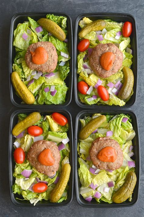 The best meal delivery for low carb dieters comes with the most recipe variety. Meal Prep Turkey Burger Salad - Skinny Fitalicious {Low ...