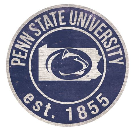 Penn State With Logo 24 Round Sign Penn State Logo University Art