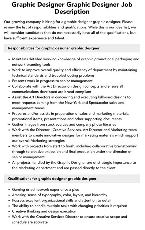 Graphic Designer Graphic Designer Job Description Velvet Jobs