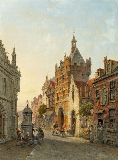 Street In A Dutch Town Pieter Cornelis Dommersen Artwork On Useum