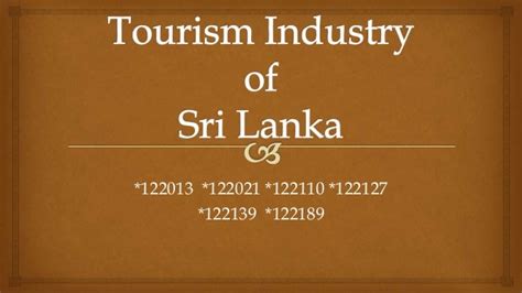 Tourism Industry In Sri Lanka