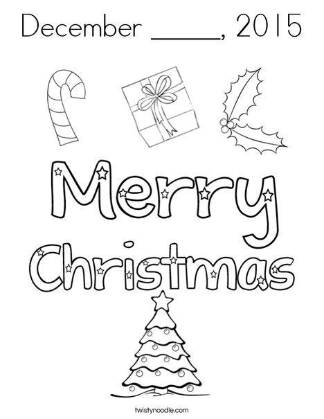 December 2015 Coloring Page Twisty Noodle Christmas Coloring