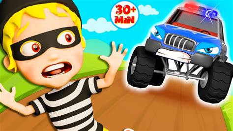 Monster Police Truck Rescue Team Song Police Cartoon More Kids
