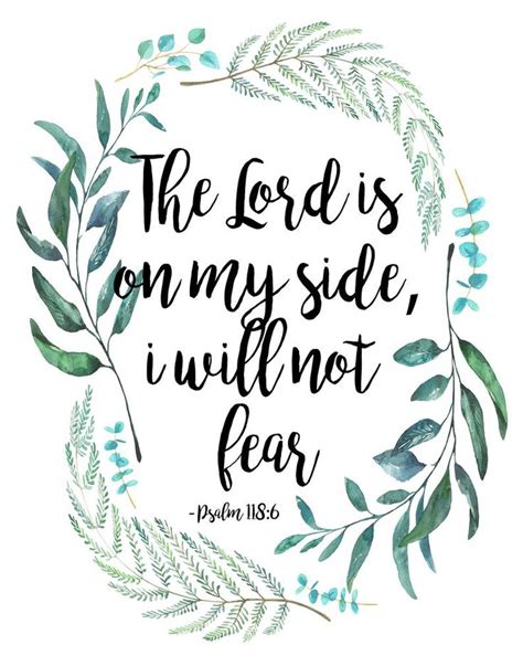 Watercolor Art Psalm 1186 The Lord Is On My Side I Will Etsy Psalm