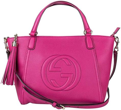 Gucci Womens 369176a7m0g5523 Fuchsia Leather Handbag