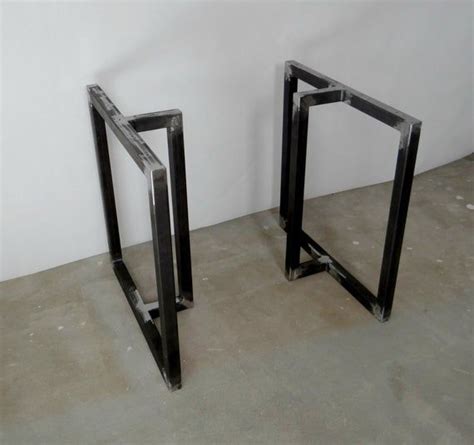 Metal Dining Table Legs 28x28 Set Of 2 Modern Steel Etsy Metal