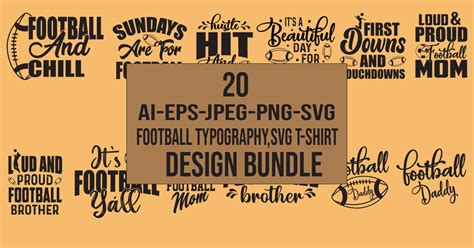 Football Typography Bundle Bundle · Creative Fabrica