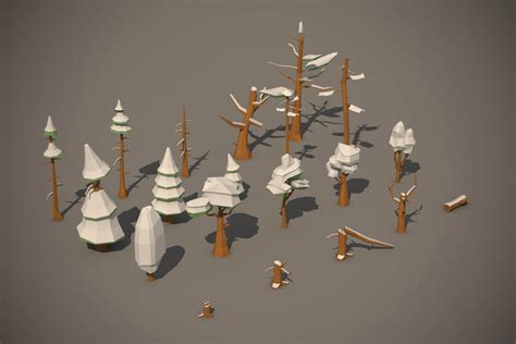 Free Winter Tree 3d Low Poly Models