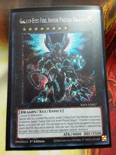 Yugioh Galaxy Eyes Full Armor Photon Dragon Platinum Secret Rare Ra01