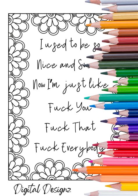 Adult Coloring Pages Swearing Printable Funny Coloring Pages Etsy Australia