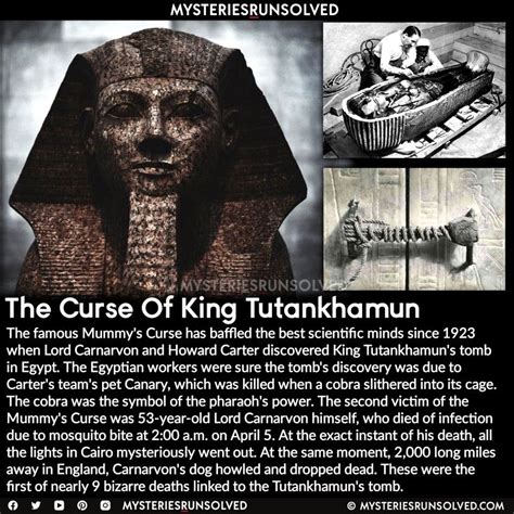 The Curse Of Pharaoh Tutankhamun True Interesting Facts Paranormal