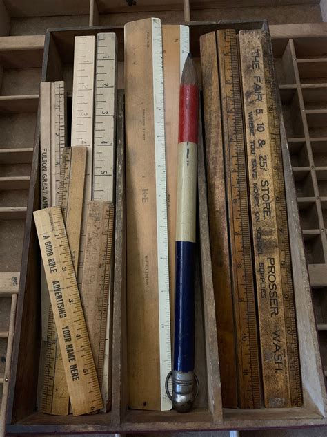 Vintage Advertising Wood Rulers Vintage Drafting Rule Vintage Wood